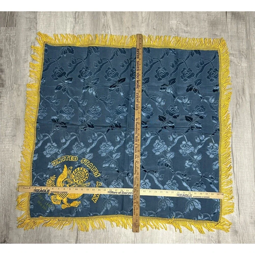 Vintage WWII U.S. Army Military Ceremonial Tablecloth Fort Lewis Washington